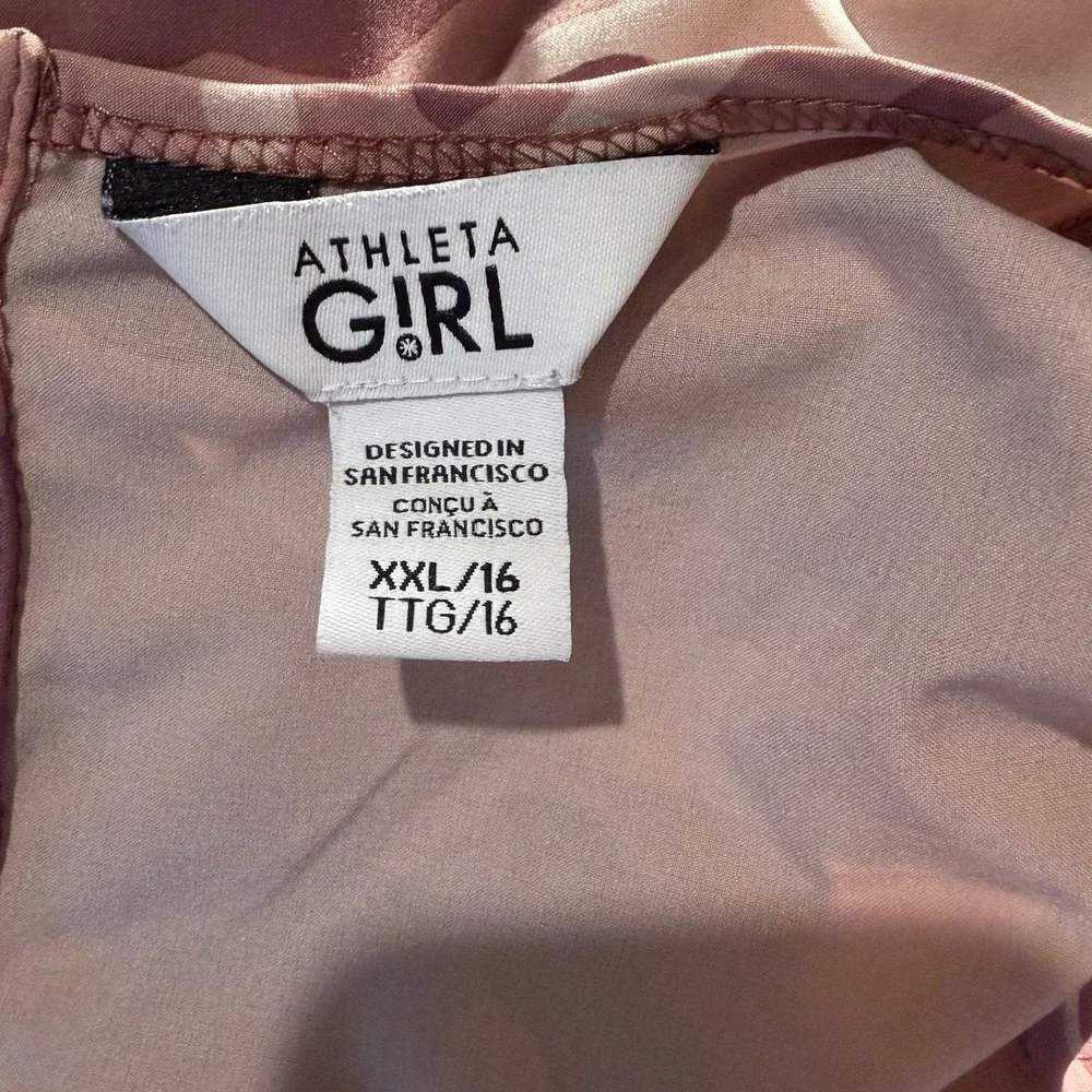 Athleta Girl XXL 16 Pink Camouflage Romper Shorts One Piece